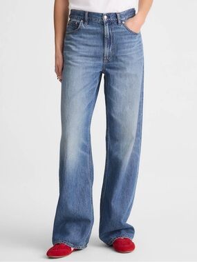 Madewell Low Slung Baggy Jean in Airy Denim Pickett Wash Size 24 $148 NY987